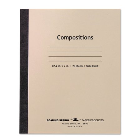 Roaring Spring Composition Book, 20Sht, Wide, Manila Cover 77340
